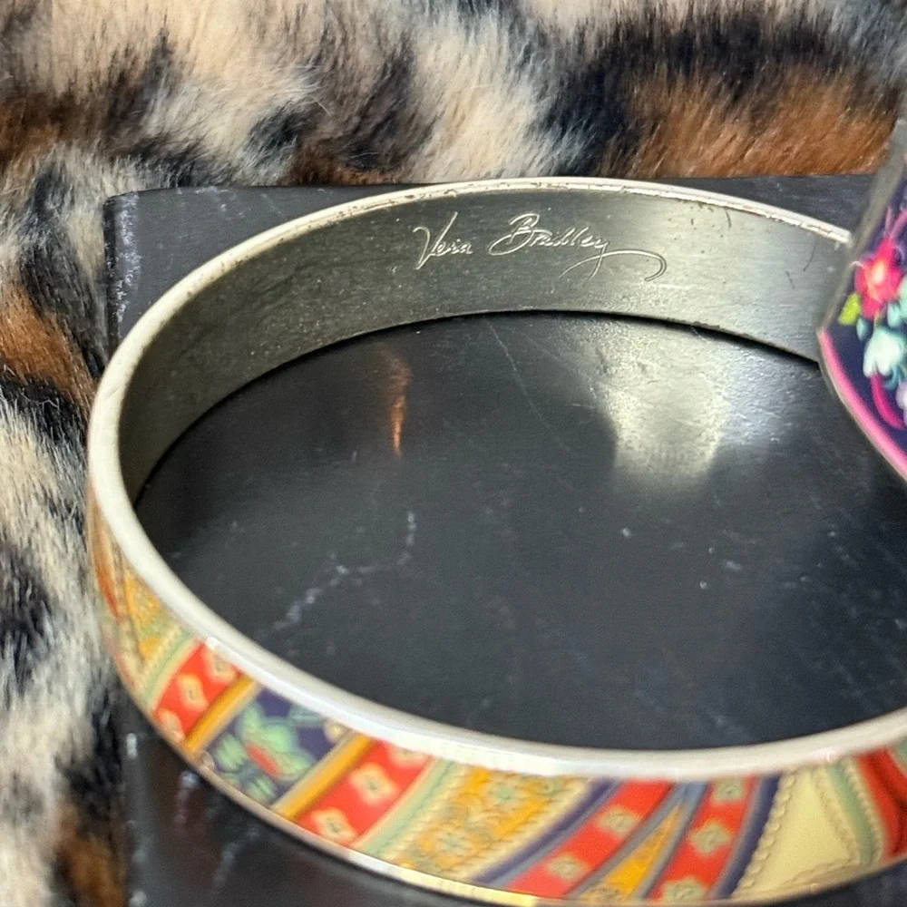 Vera Bradley Floral & Paisley Bangle/Cuff Bracelet Set